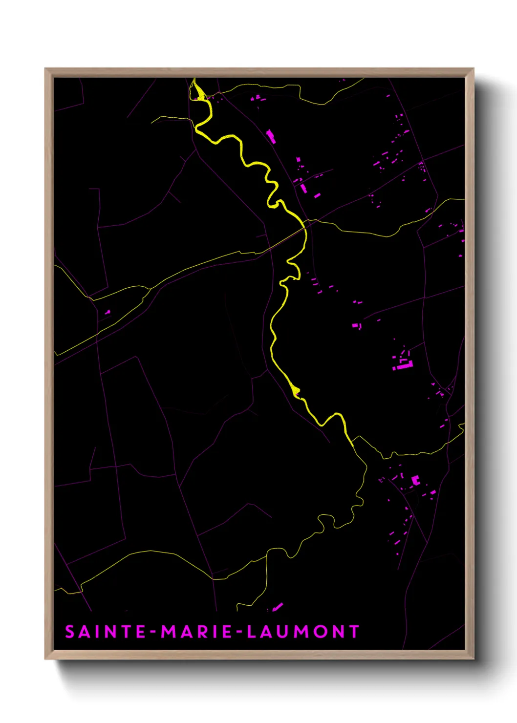 Une affiche de carte sur Sainte-Marie-Laumont