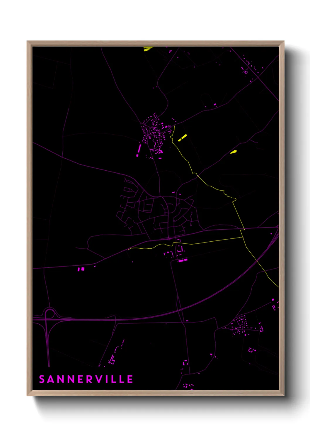 Une affiche de carte sur Sannerville
