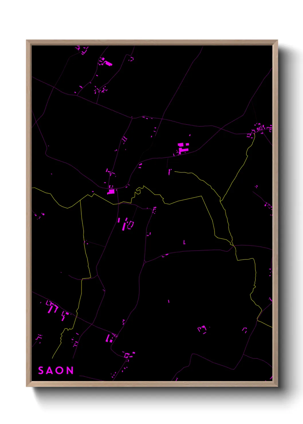Une affiche de carte sur Saon