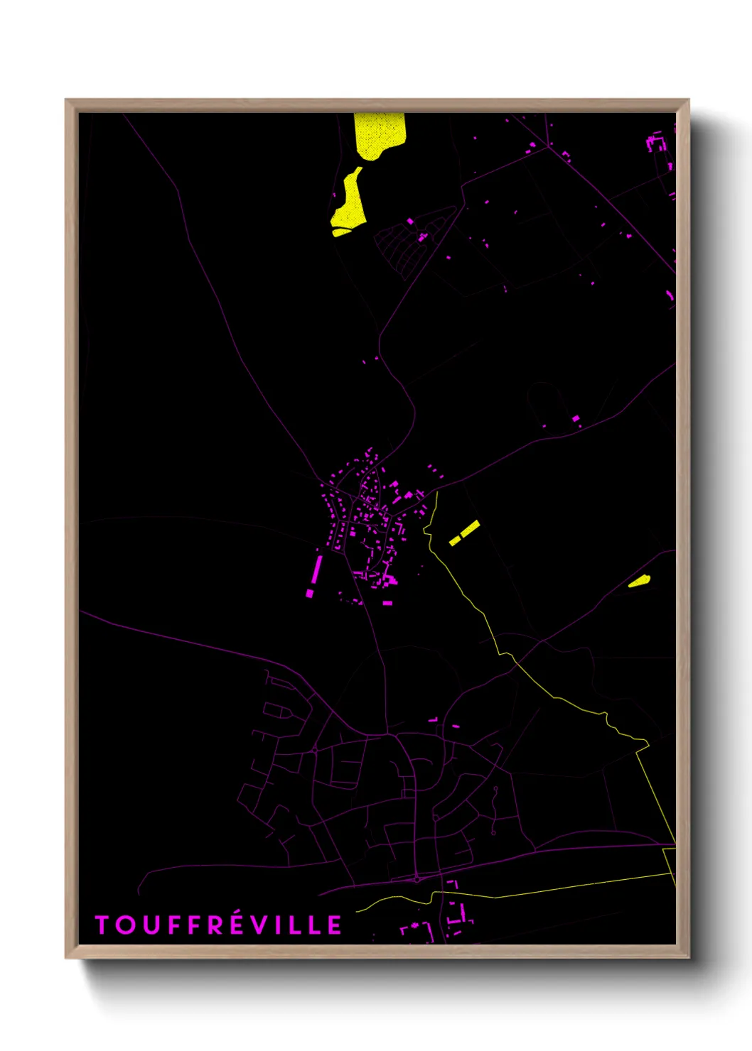 Une affiche de carte sur Touffréville
