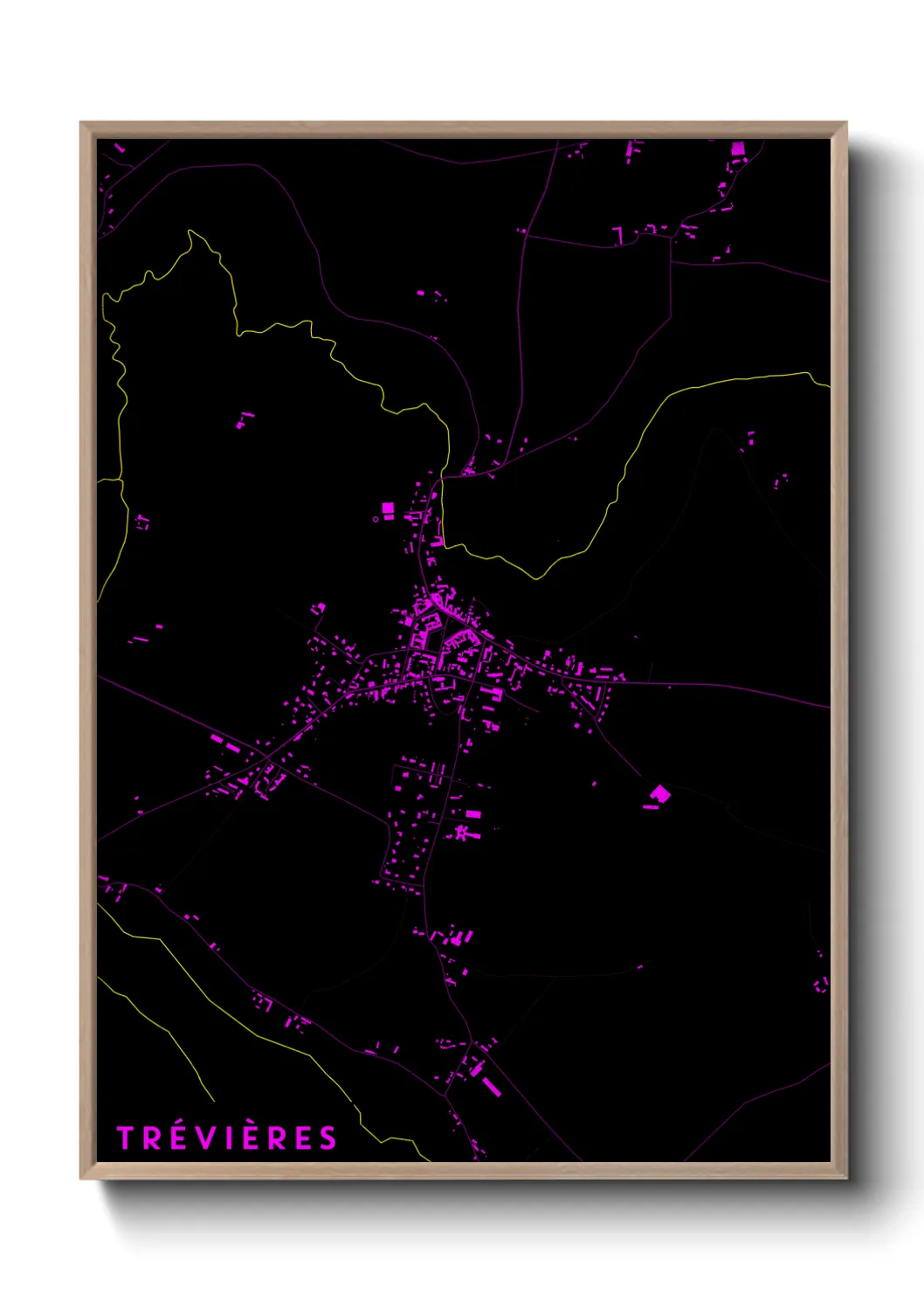 Une affiche de carte sur Trévières