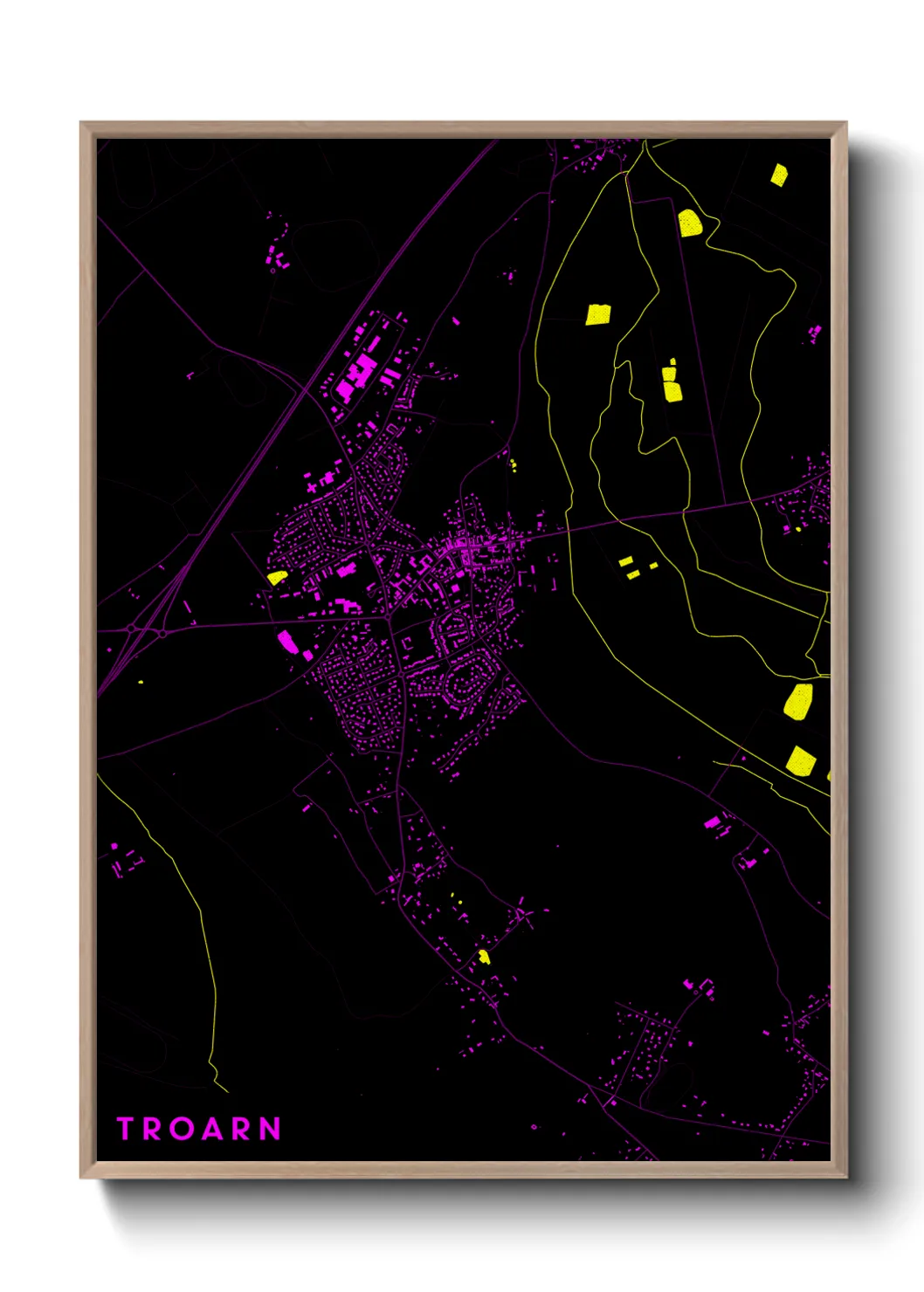 Une affiche de carte sur Troarn