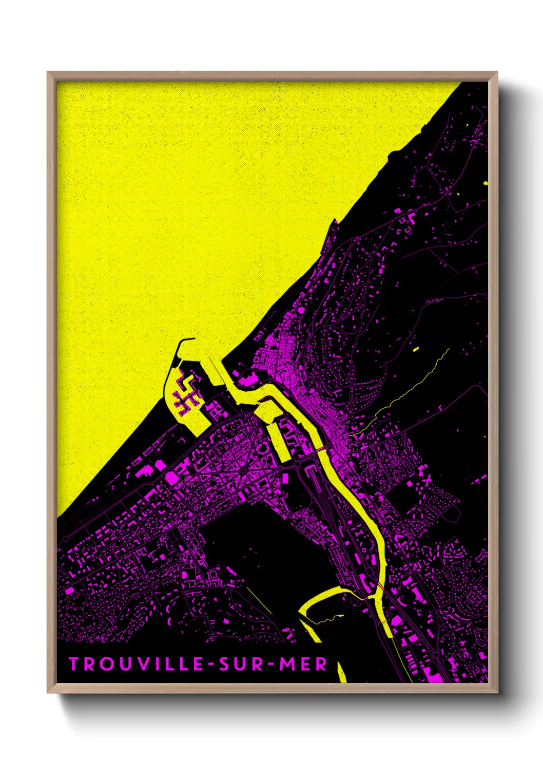 Une affiche de carte sur Trouville-sur-Mer