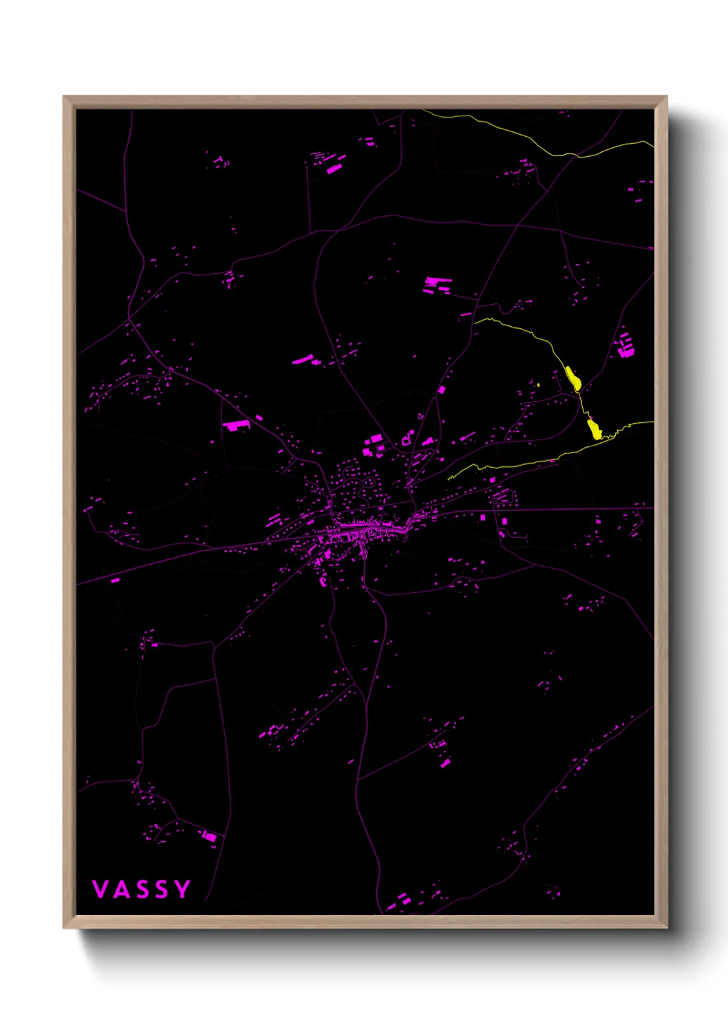 Une affiche de carte sur Vassy