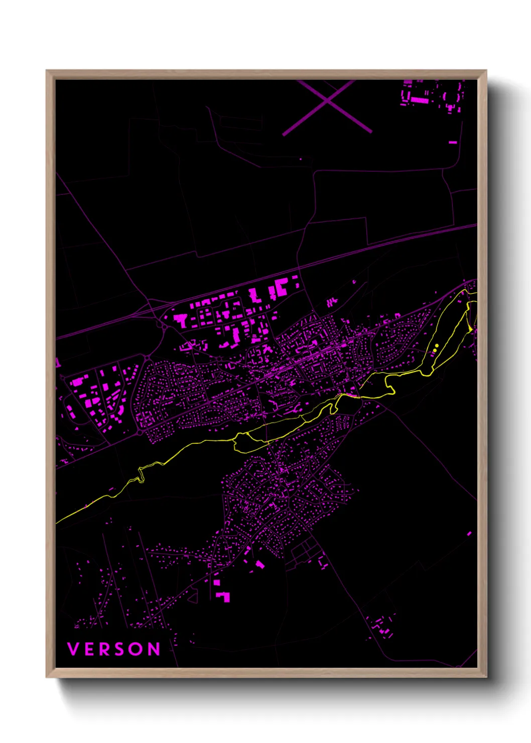 Une affiche de carte sur Verson