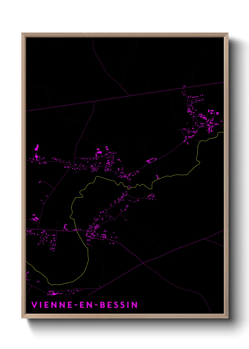 Une affiche de carte sur Vienne-en-Bessin
