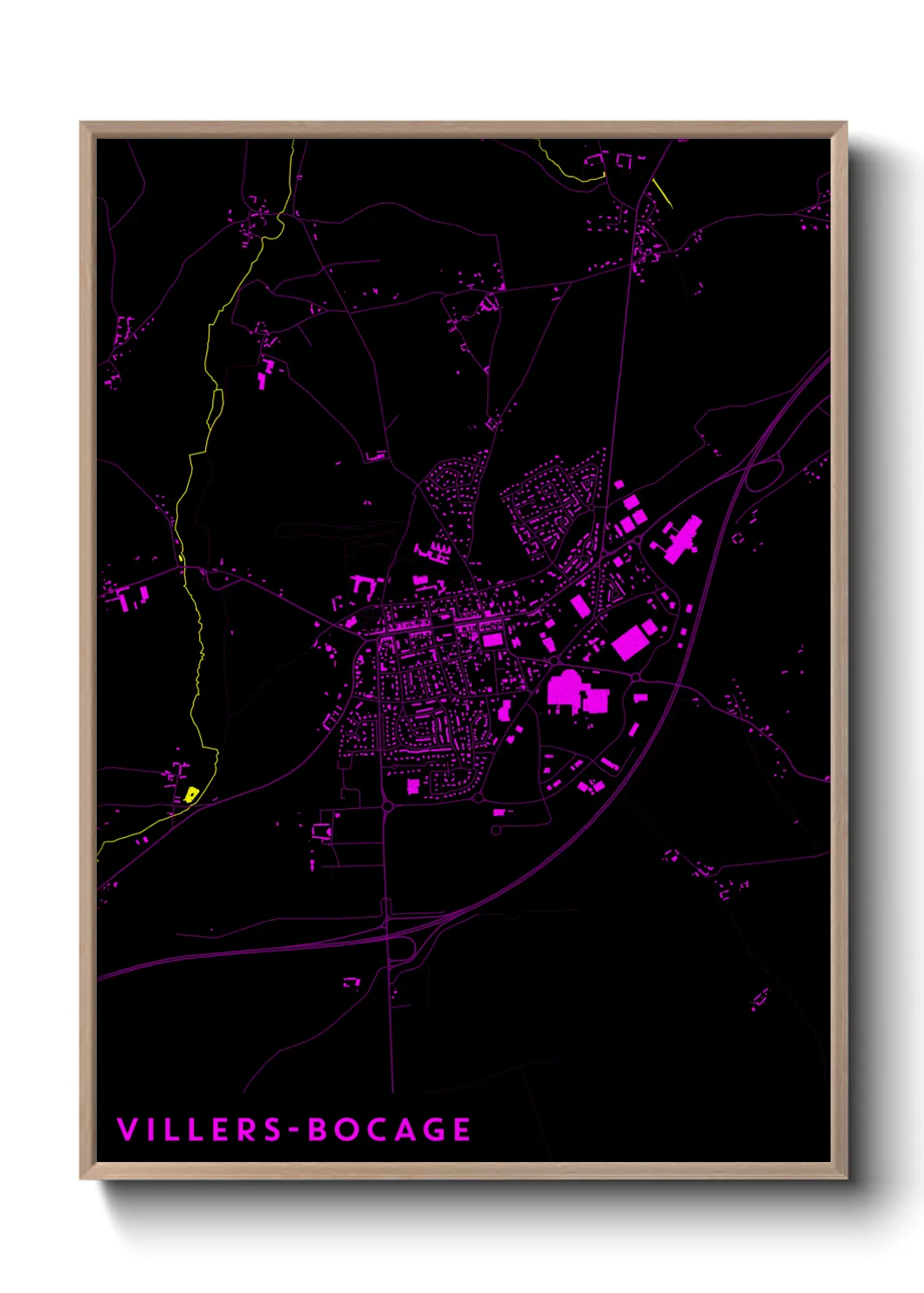 Une affiche de carte sur Villers-Bocage