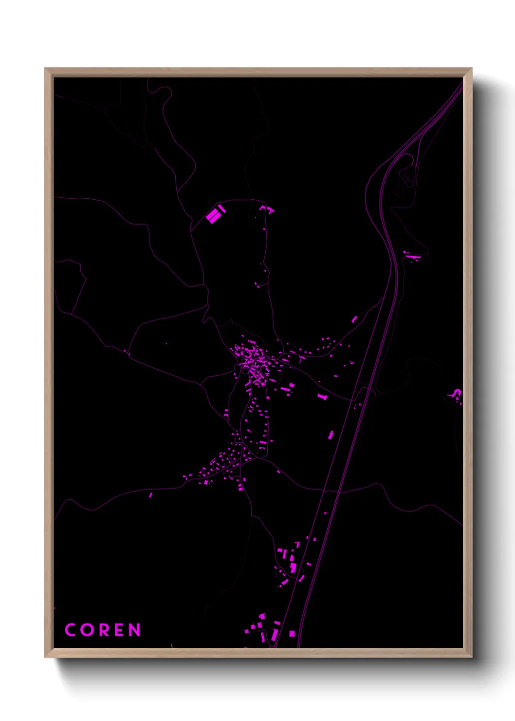 Une affiche de carte sur Coren