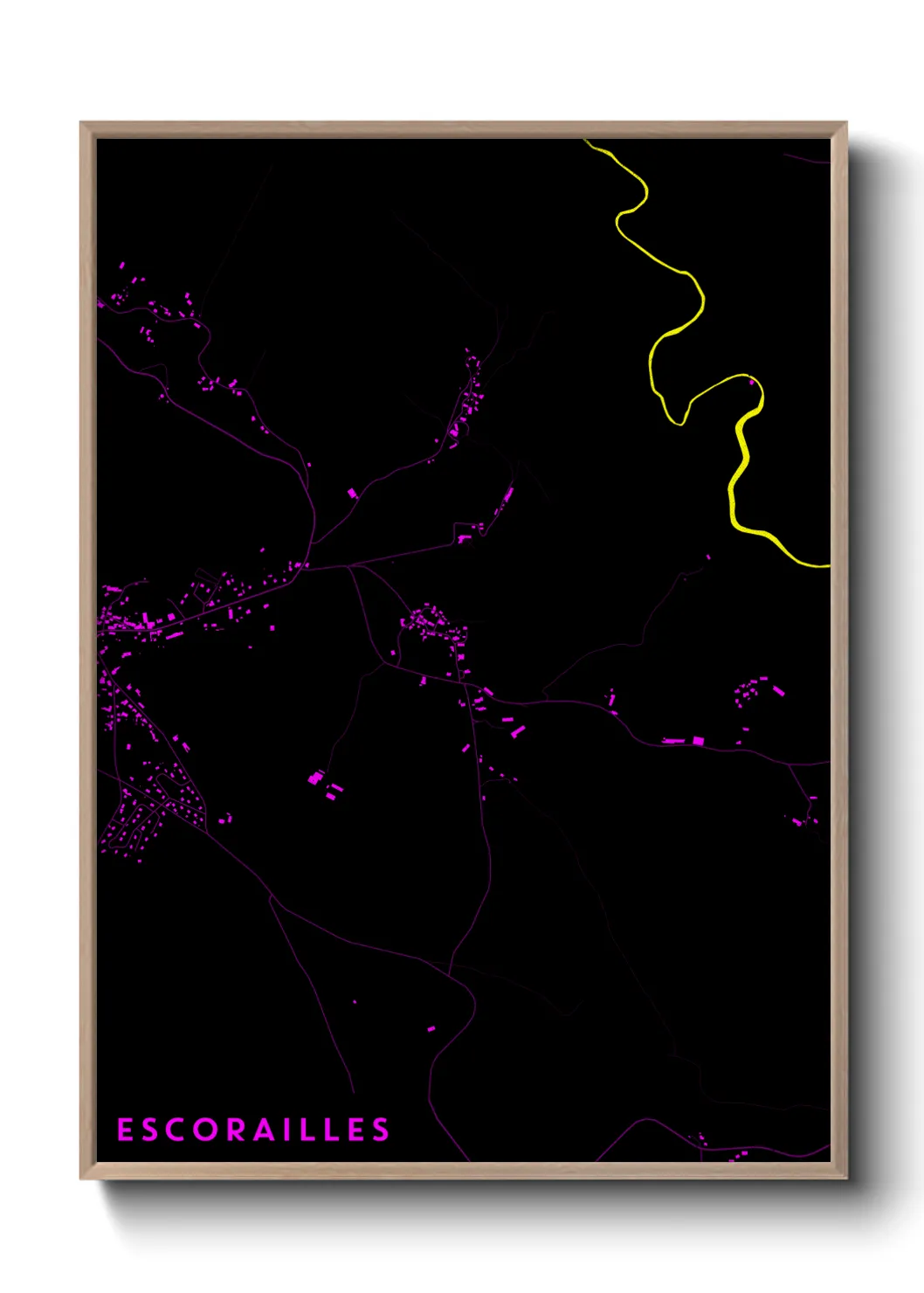Une affiche de carte sur Escorailles