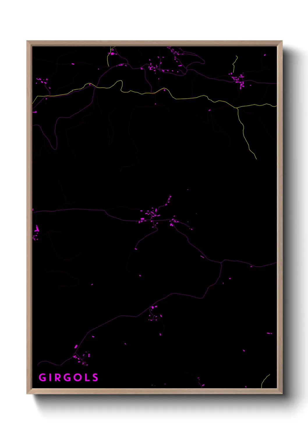 Une affiche de carte sur Girgols