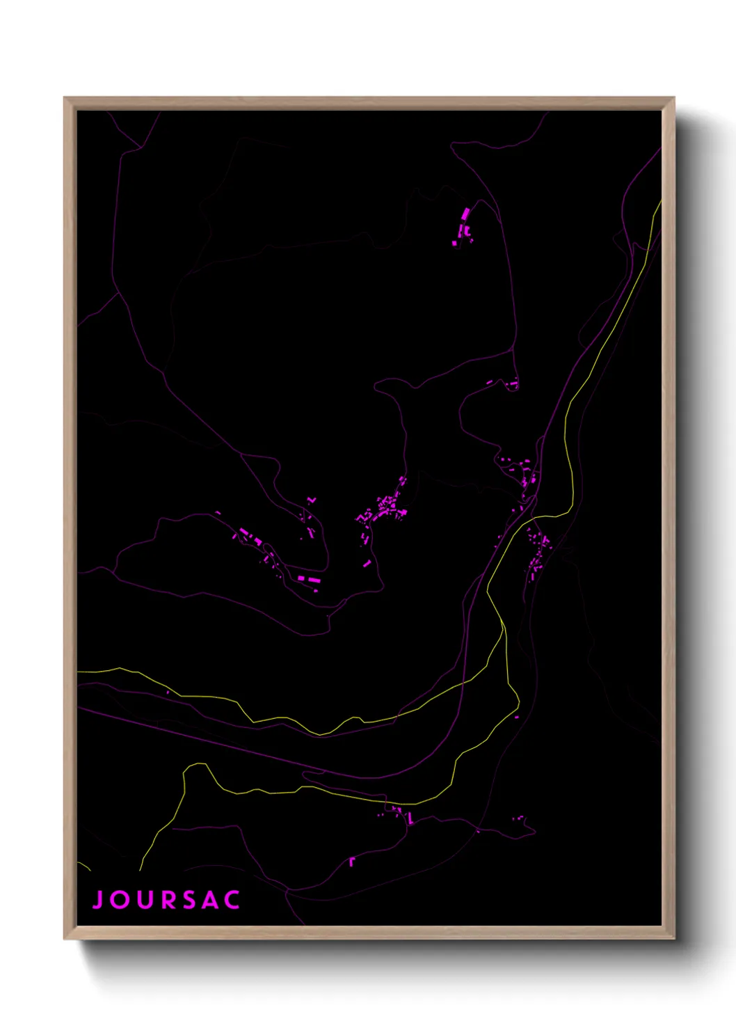 Une affiche de carte sur Joursac