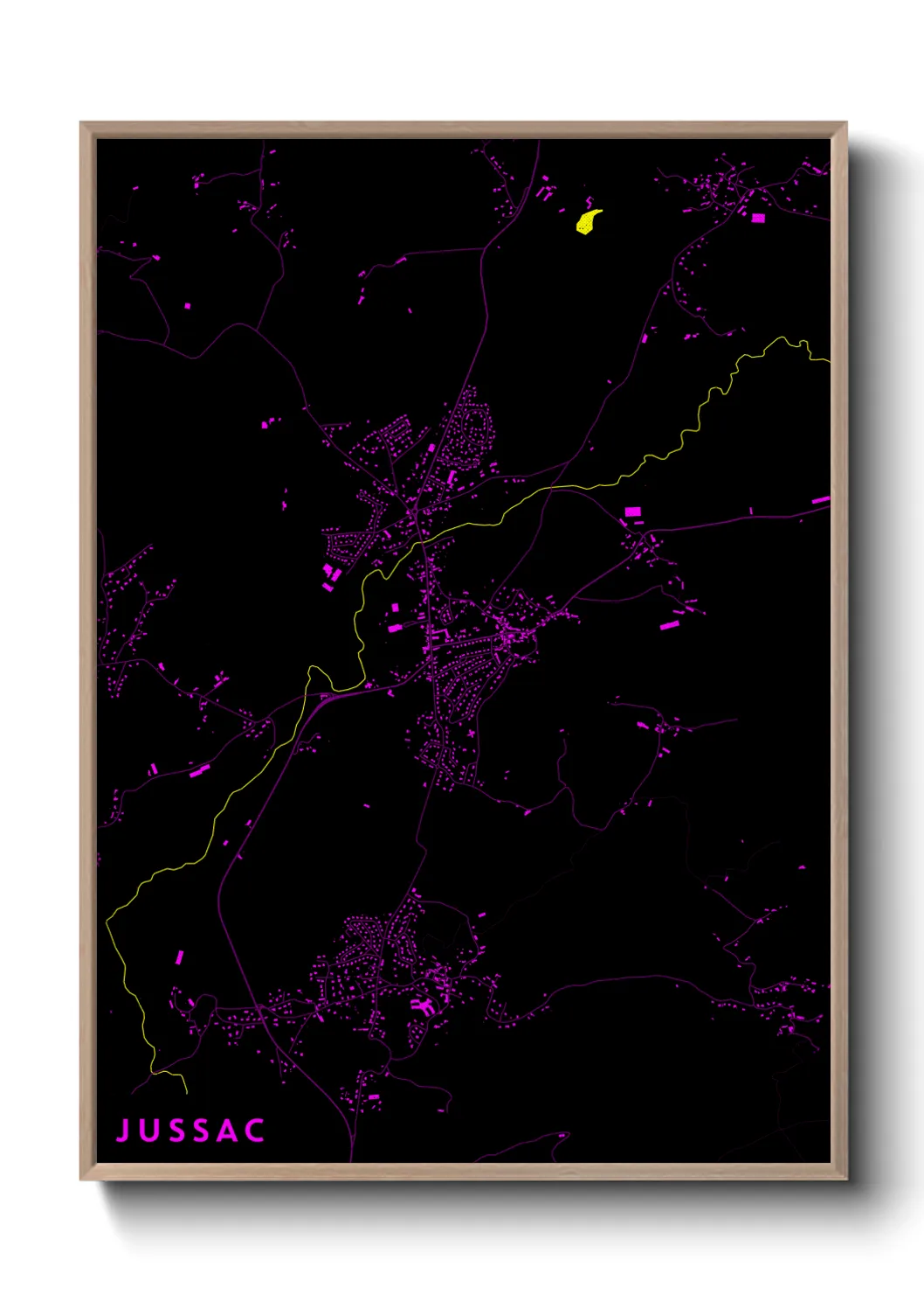 Une affiche de carte sur Jussac
