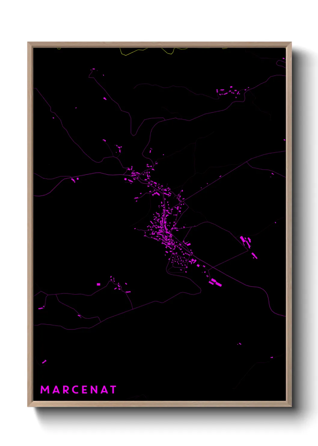 Une affiche de carte sur Marcenat