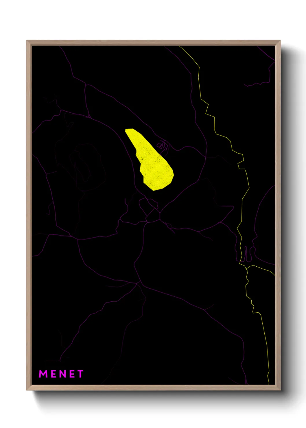 Une affiche de carte sur Menet
