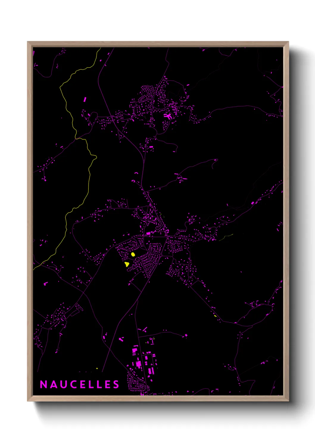 Une affiche de carte sur Naucelles