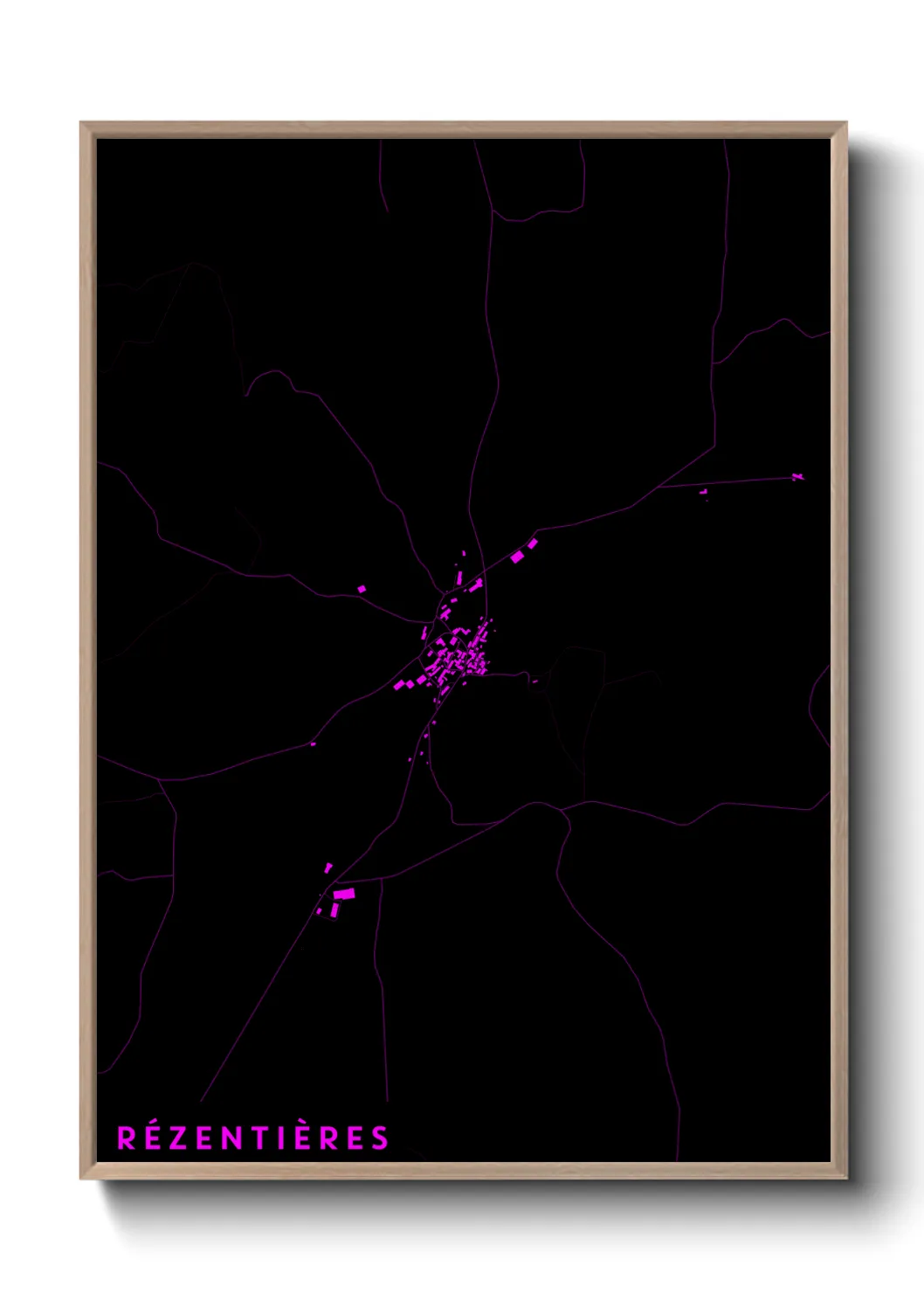 Une affiche de carte sur Rézentières