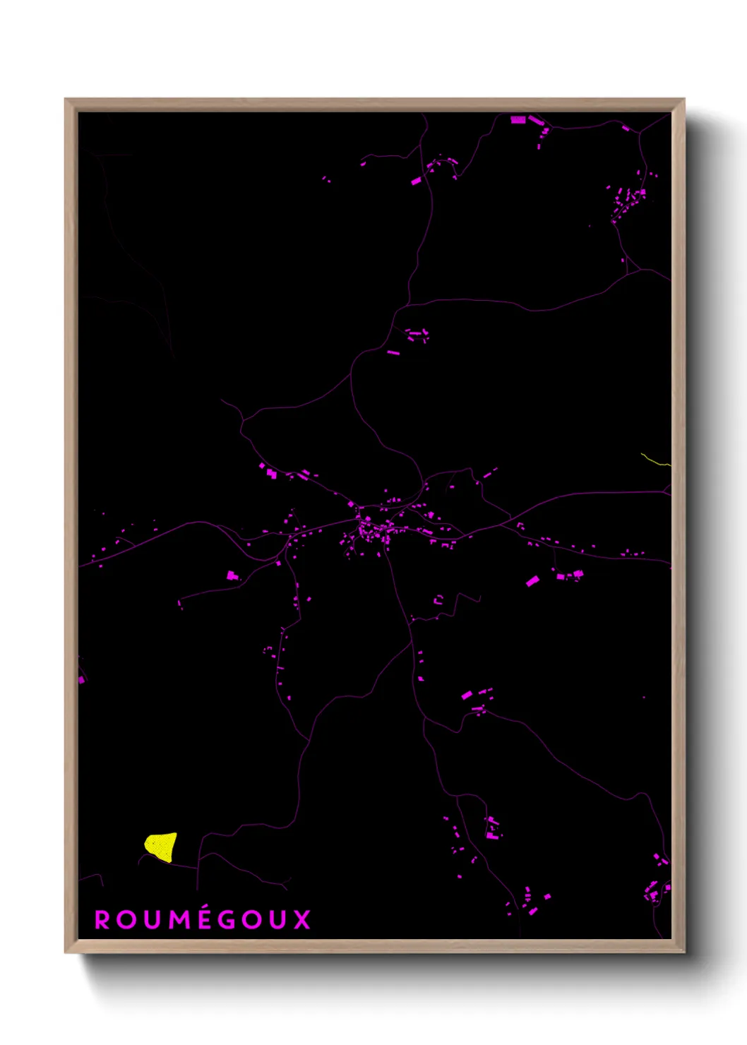 Une affiche de carte sur Roumégoux
