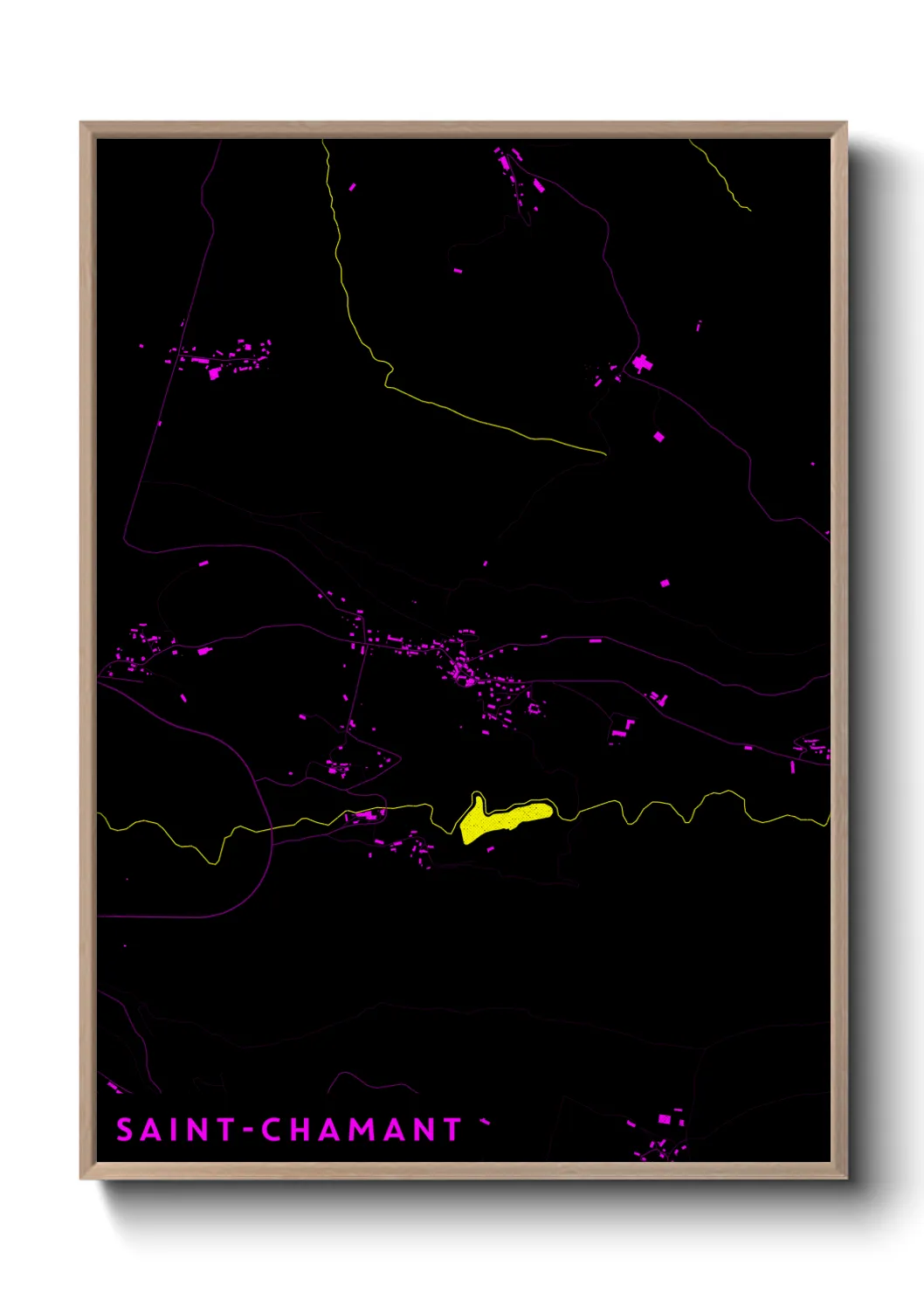 Une affiche de carte sur Saint-Chamant