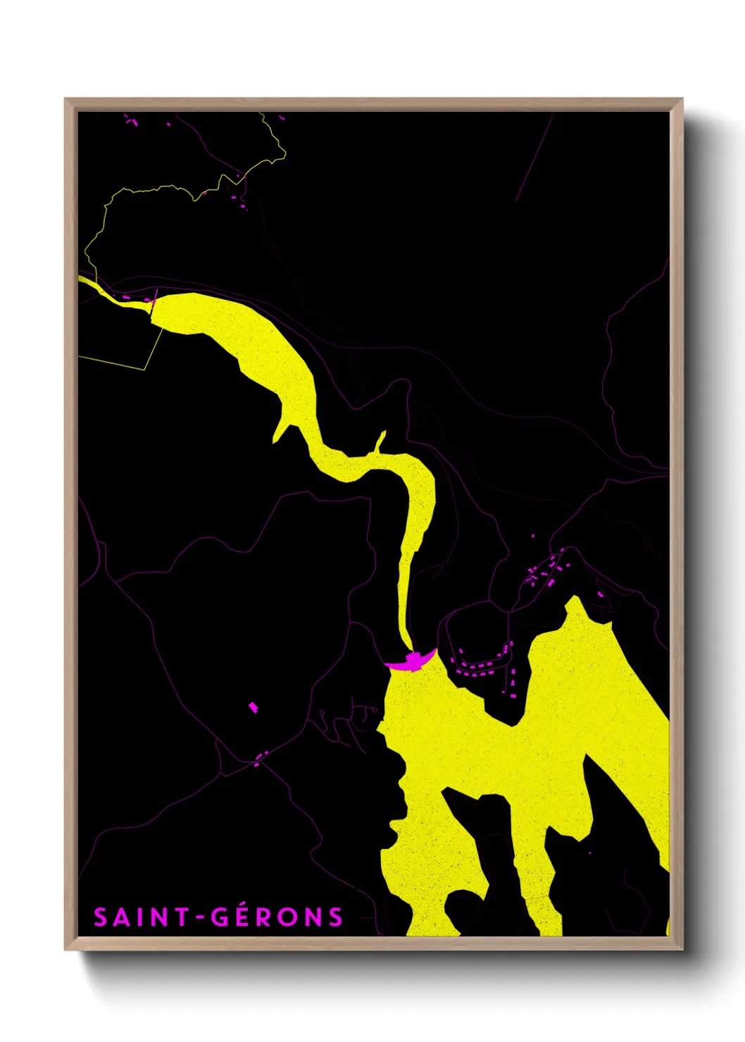 Une affiche de carte sur Saint-Gérons