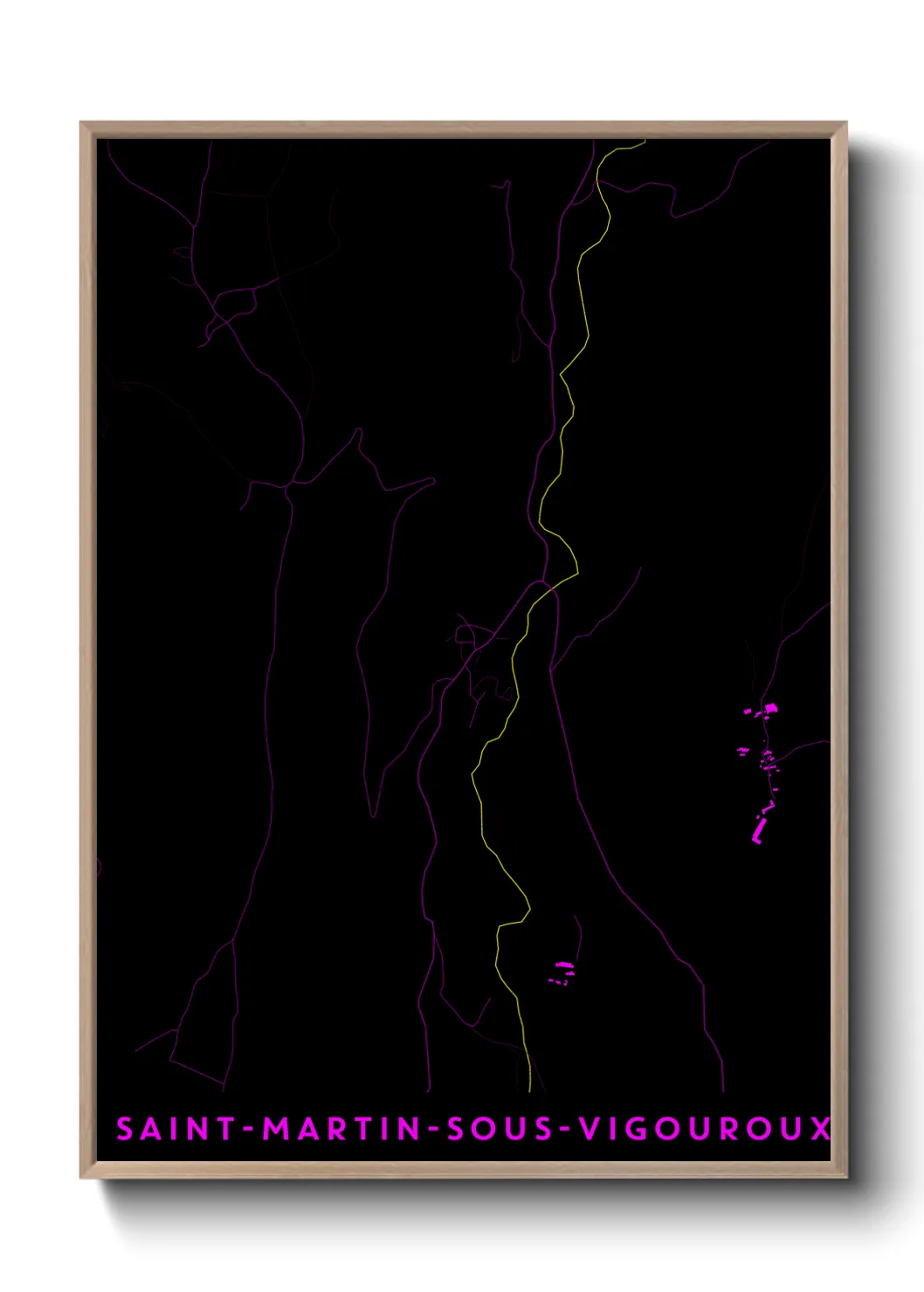 Une affiche de carte sur Saint-Martin-sous-Vigouroux