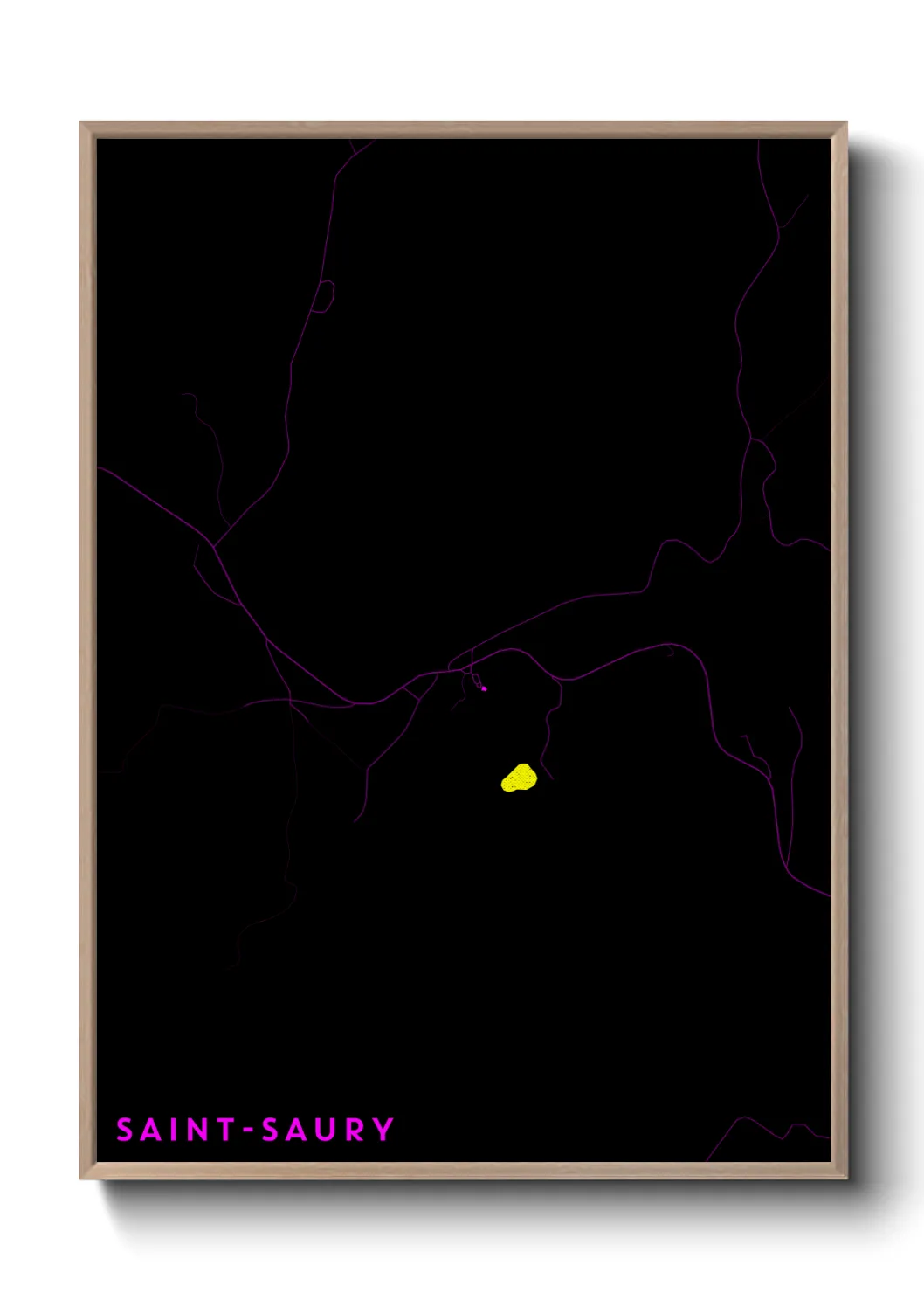 Une affiche de carte sur Saint-Saury