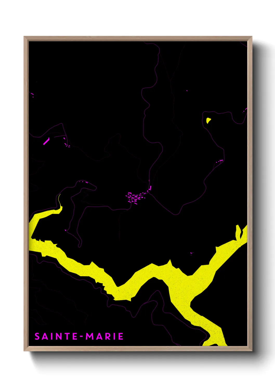 Une affiche de carte sur Sainte-Marie