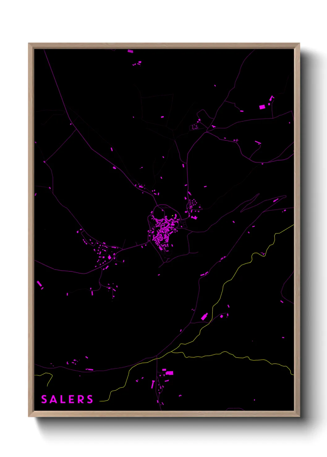 Une affiche de carte sur Salers