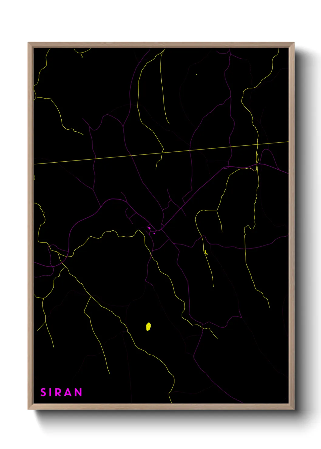 Une affiche de carte sur Siran