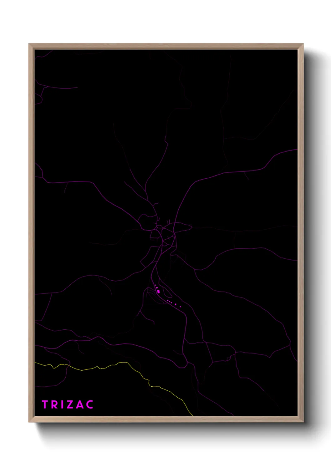 Une affiche de carte sur Trizac