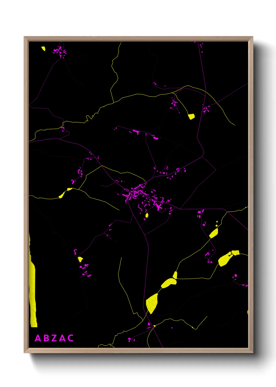Une affiche de carte sur Abzac