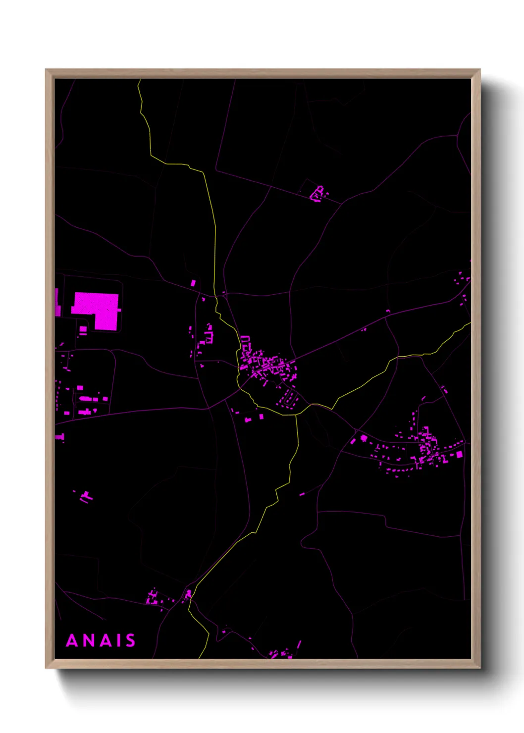 Une affiche de carte sur Anais