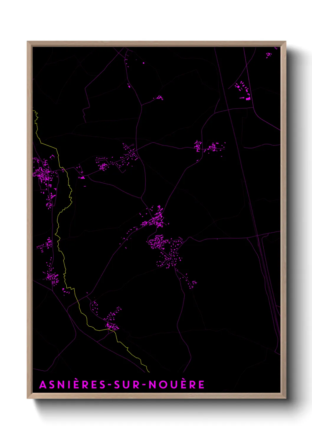 Une affiche de carte sur Asnières-sur-Nouère
