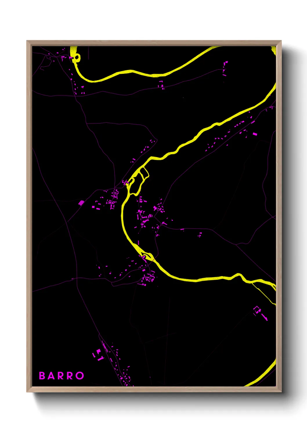 Une affiche de carte sur Barro