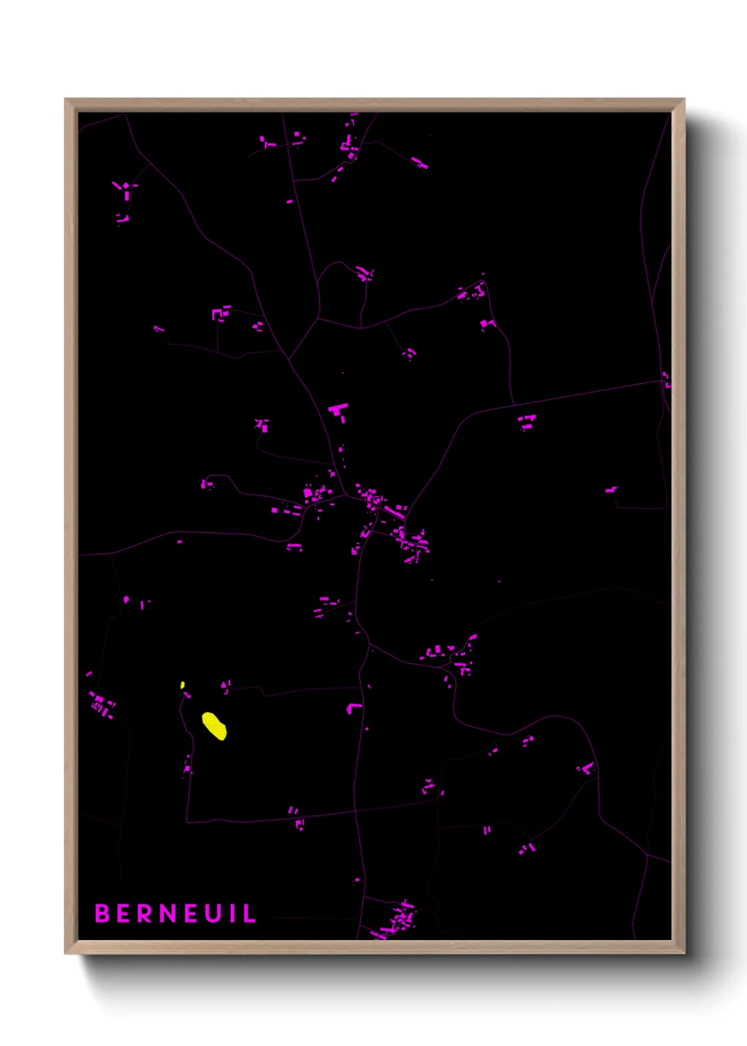 Une affiche de carte sur Berneuil