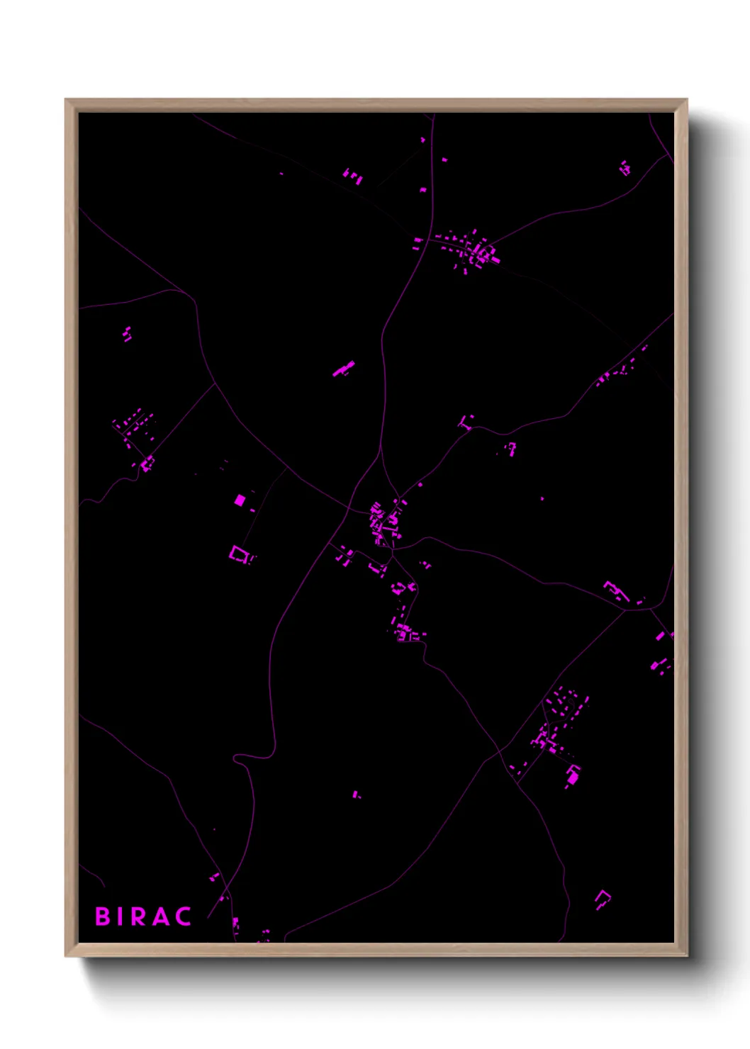 Une affiche de carte sur Birac