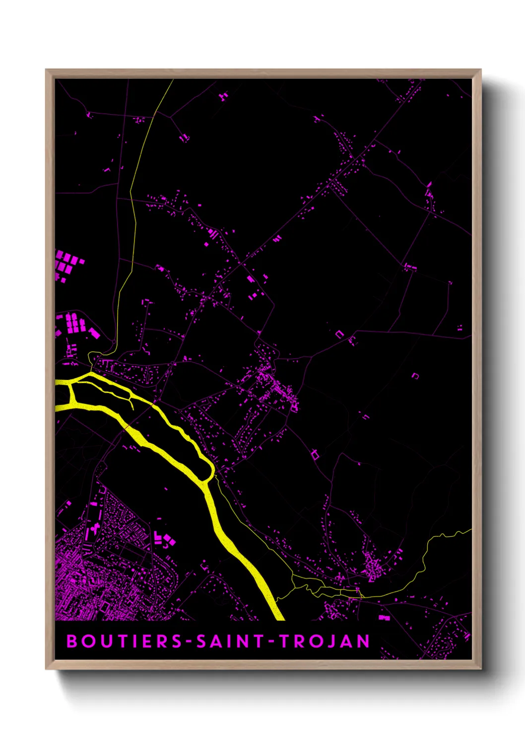 Une affiche de carte sur Boutiers-Saint-Trojan