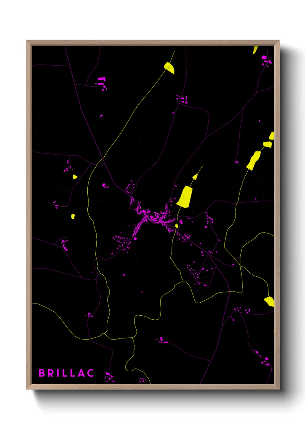 Une affiche de carte sur Brillac