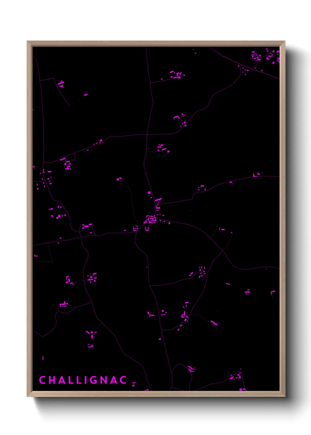 Une affiche de carte sur Challignac