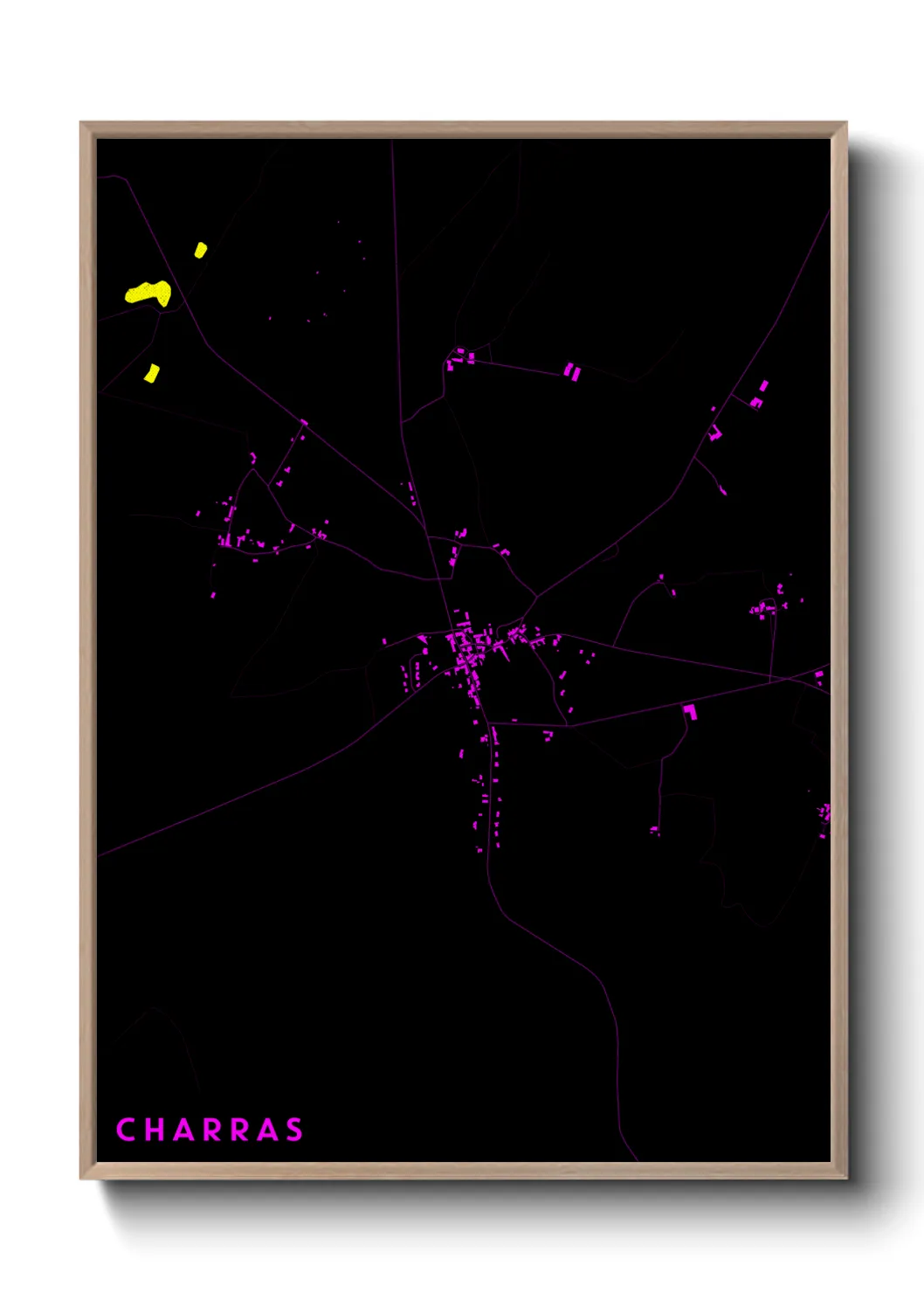 Une affiche de carte sur Charras