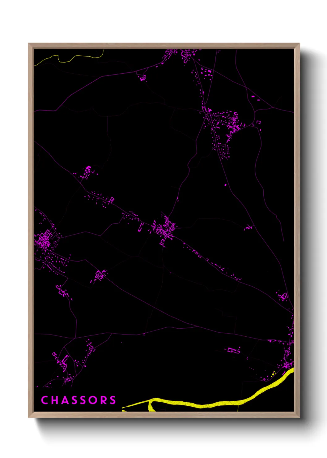 Une affiche de carte sur Chassors