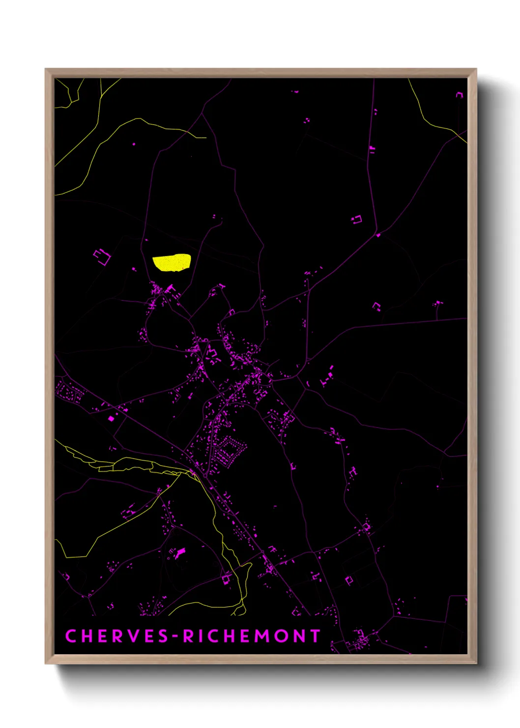 Une affiche de carte sur Cherves-Richemont