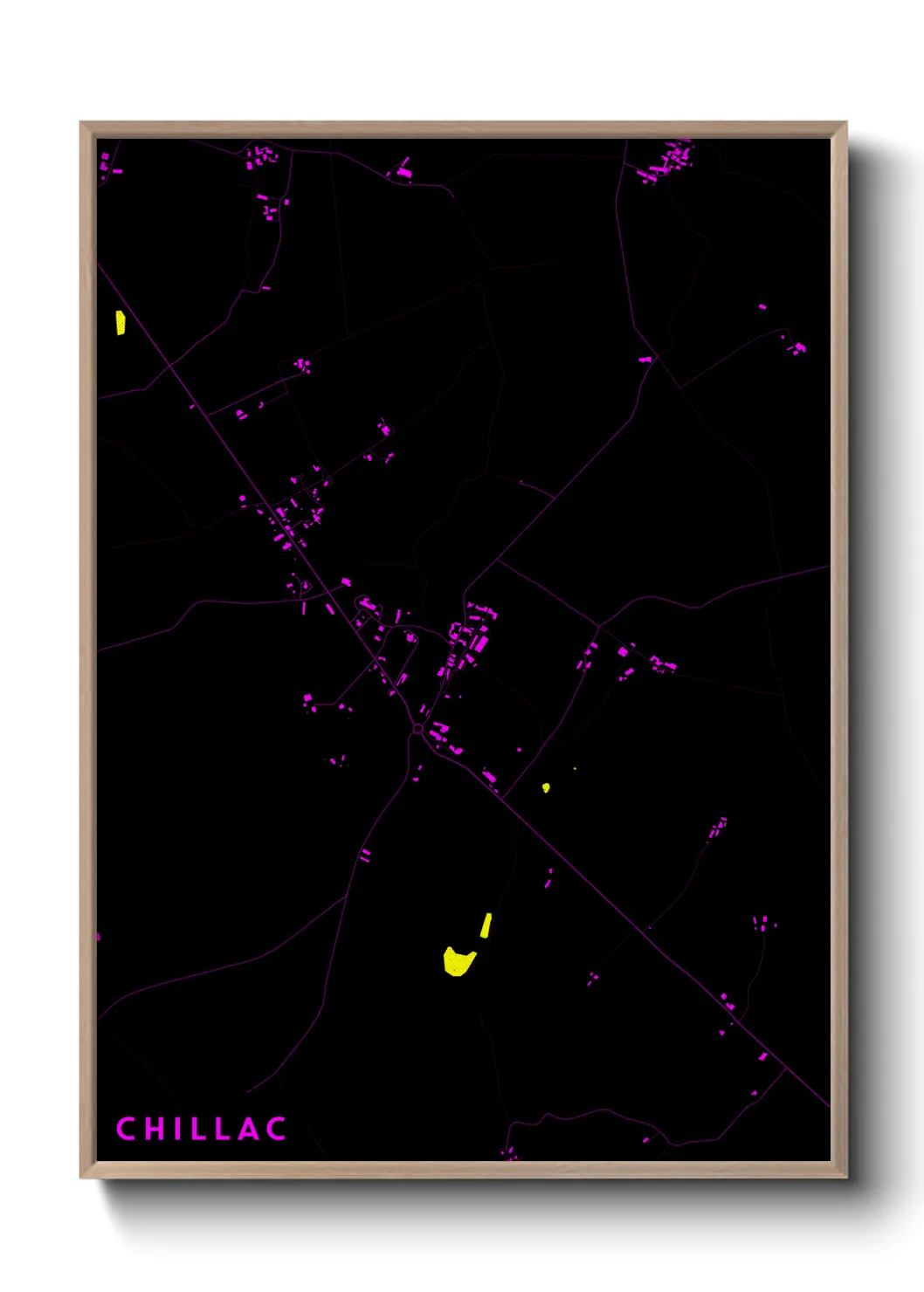 Une affiche de carte sur Chillac