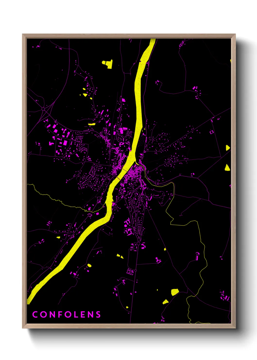 Une affiche de carte sur Confolens
