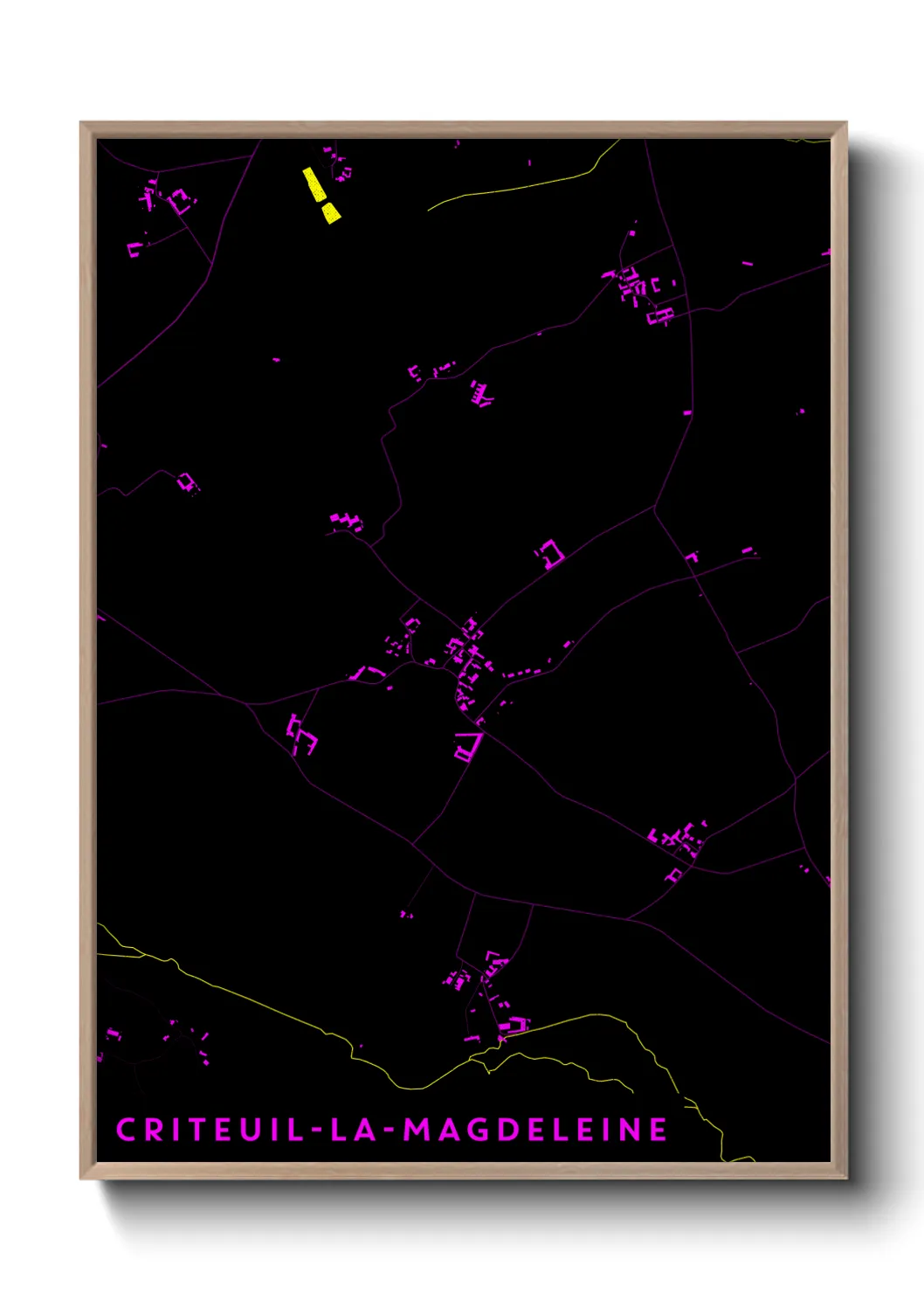Une affiche de carte sur Criteuil-la-Magdeleine