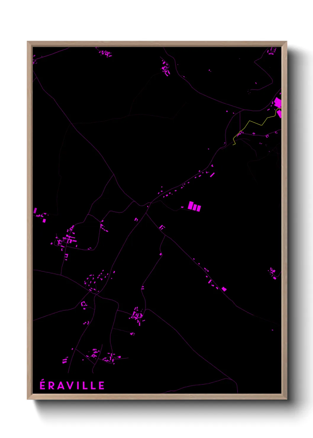 Une affiche de carte sur Éraville