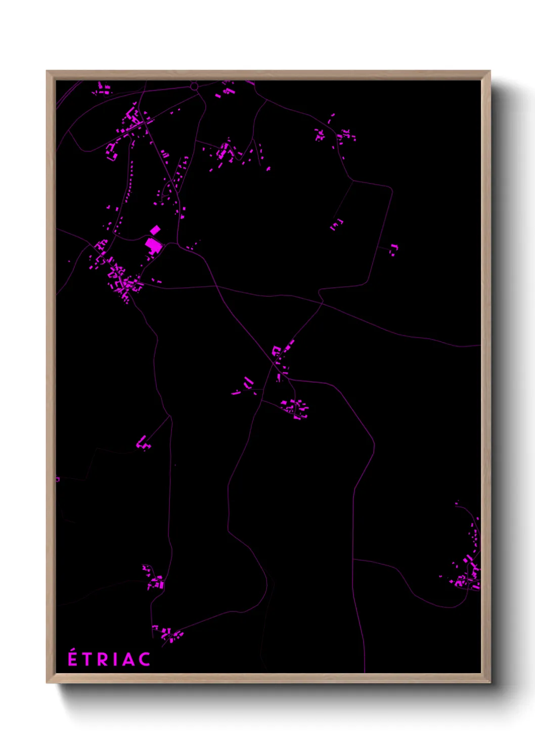 Une affiche de carte sur Étriac