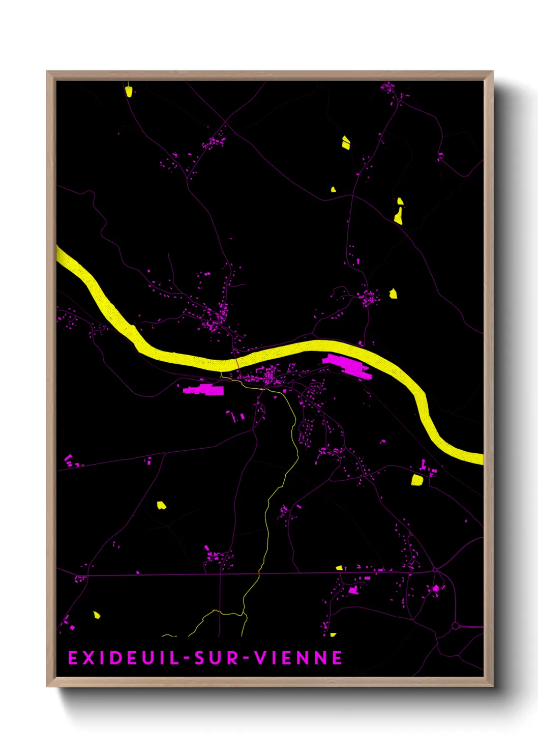 Une affiche de carte sur Exideuil-sur-Vienne
