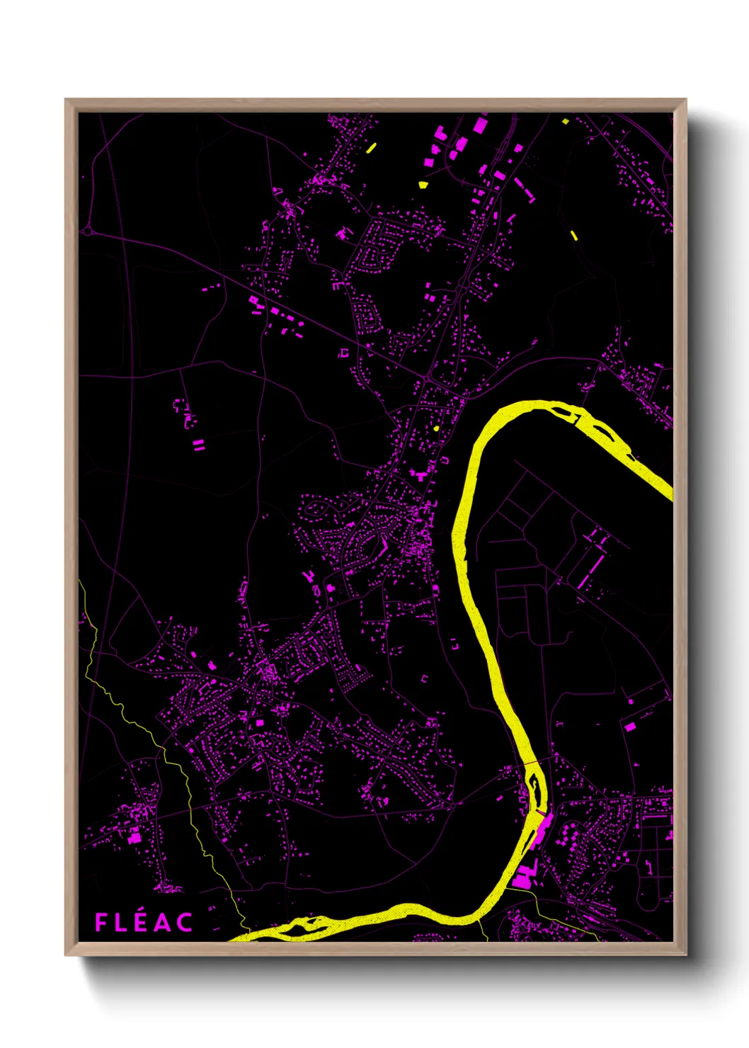 Une affiche de carte sur Fléac