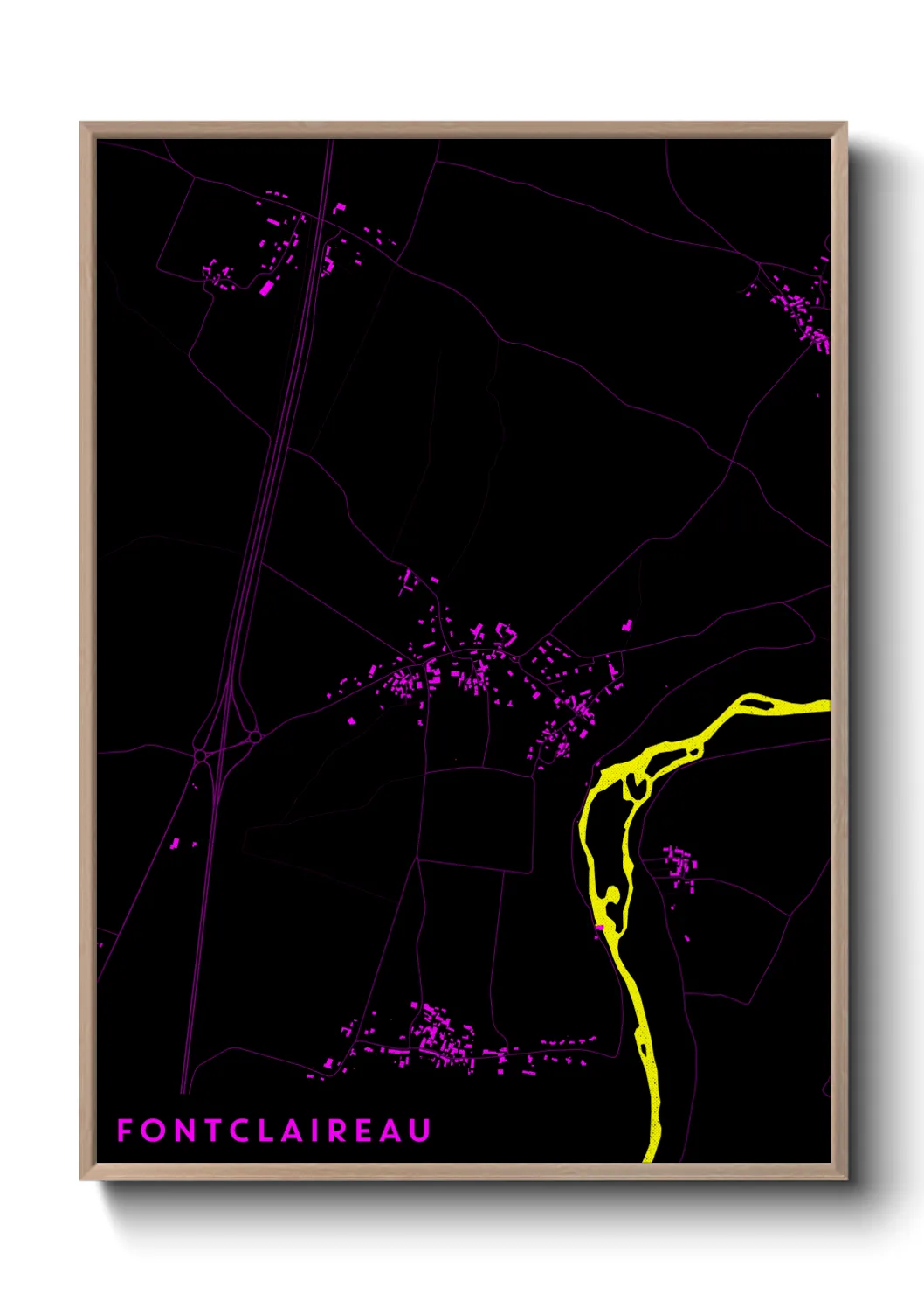 Une affiche de carte sur Fontclaireau
