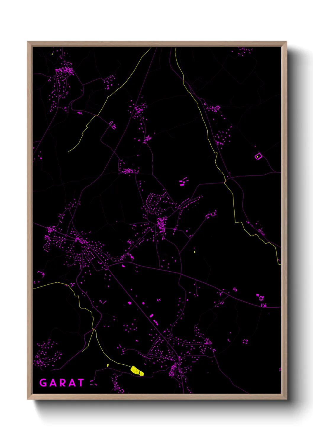 Une affiche de carte sur Garat